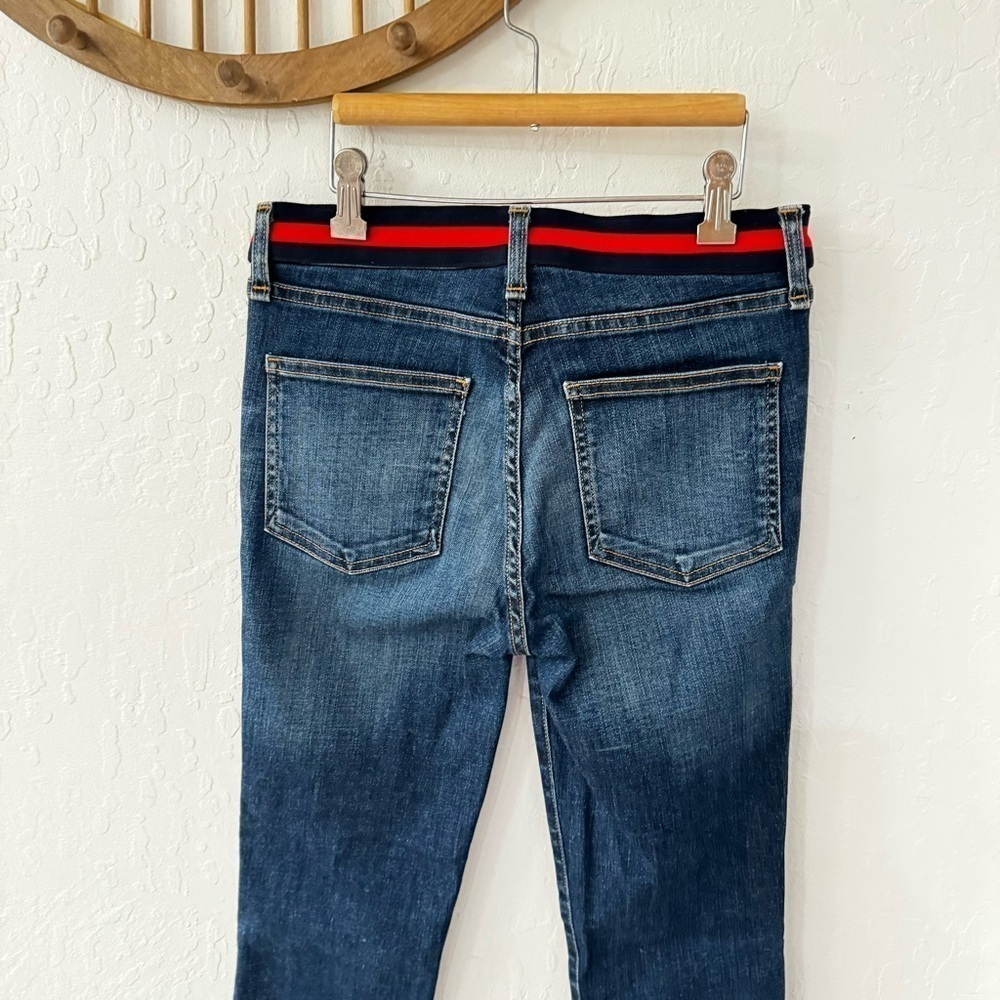 Veronica Beard Ankle Carolyn 10” Baby Bootcut Red Blue Elastic Waist Trim 26 - Picture 12 of 13